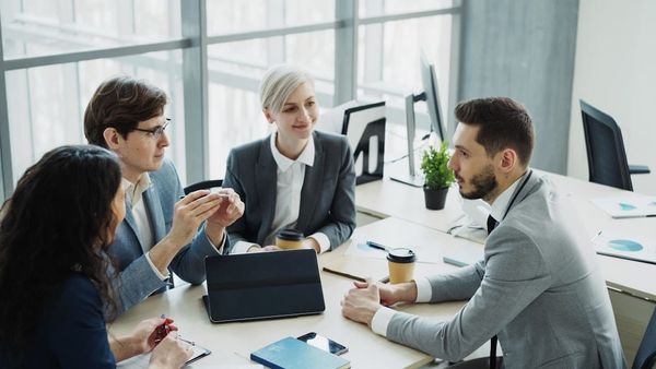 Professional immigration consultant meeting with client