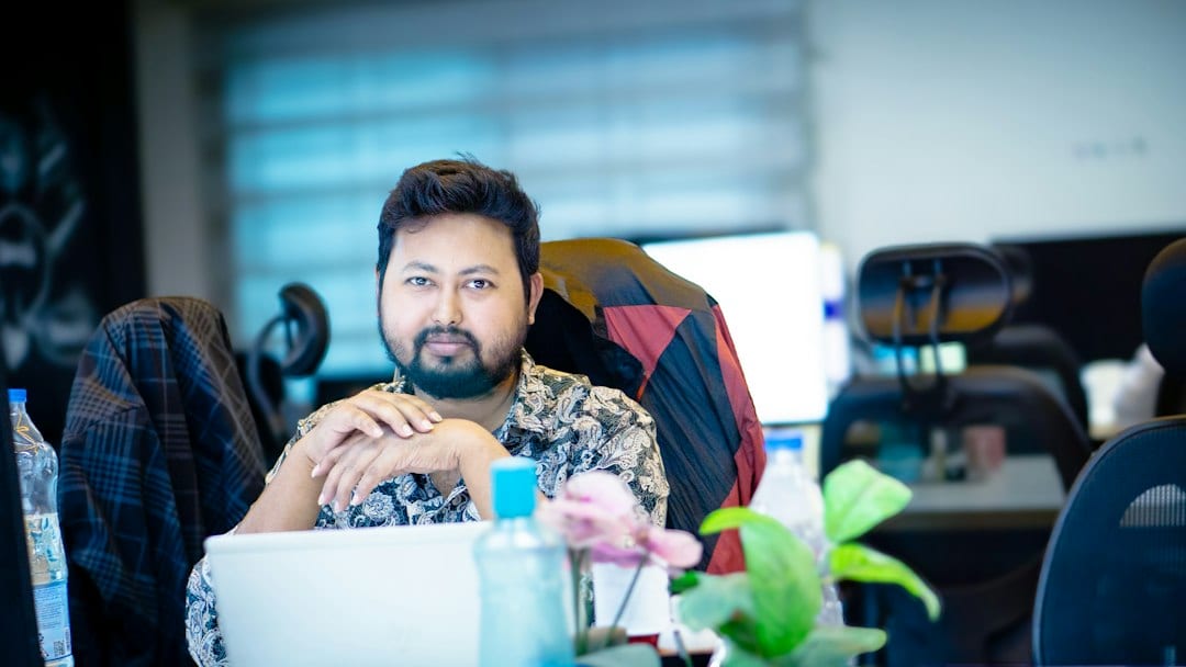 Young professional man in modern tech office